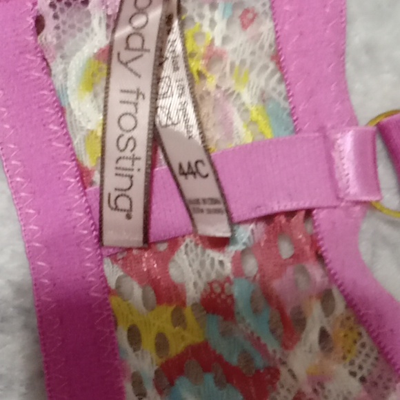 Body frosting bra 44C new with tags pink, yellow, blue, and white. - Picture 4 of 6